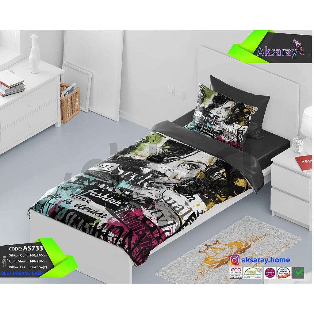 روتختی یک نفره میکروپنبه چاپ دیجیتالAs733