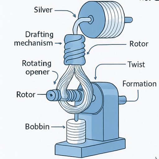 ریسندگی چرخانه ای یا اپن اند (Open End) ریسندگی چرخانه ای یا اپن اند (Open End)