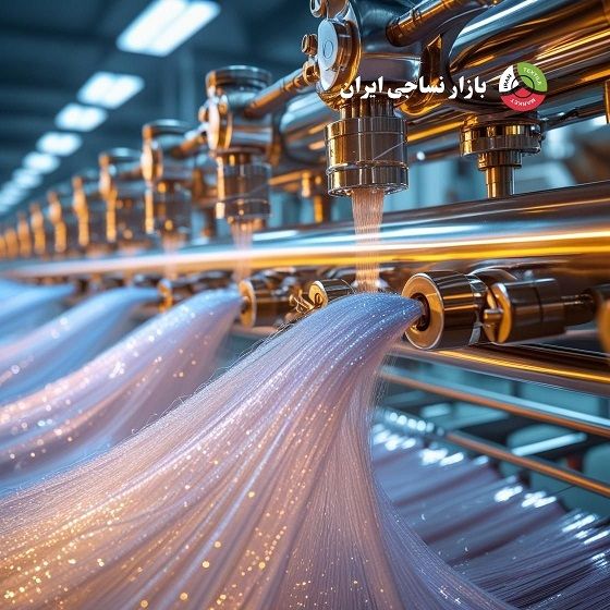 ساختار تولید نخ پلی استر با روش ذوب ریسی صنعتی تصویری واقعی از فرآیند تولید نخ پلیاستر در کارخانه نساجی با روش melt spinning
