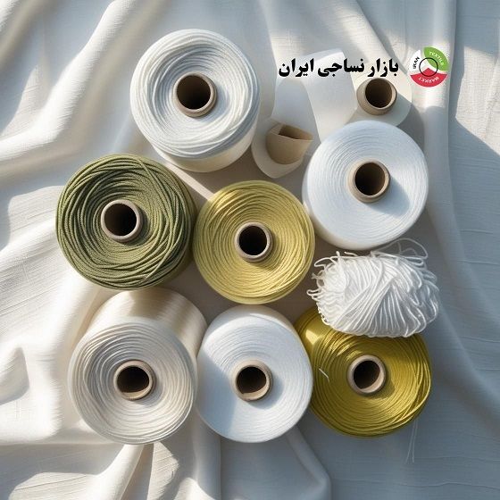 انواع نخ پلی استر: فیلامنتی، الیاف هالو و الیاف مقطع نمای بالا از انواع نخ پلیاستر برای مصارف نساجی؛ مناسب برای تولید پوشاک، فرش و پارچه بیبافت