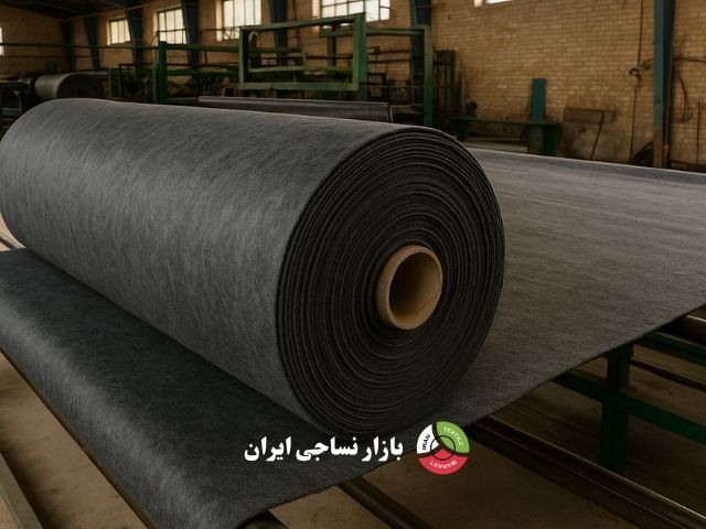 نمونه ژئوتکستایل نبافته در فرآیند تولید تصویر نمونه ژئوتکستایل نبافته در فرآیند تولید