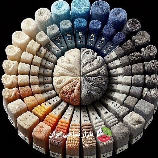 نمونه پارچههای تولید شده با نخهایی با نمرات مختلف مقایسه بصری بافت پارچهها تولید شده با نخهای دارای نمرات مختلف Ne و Denier