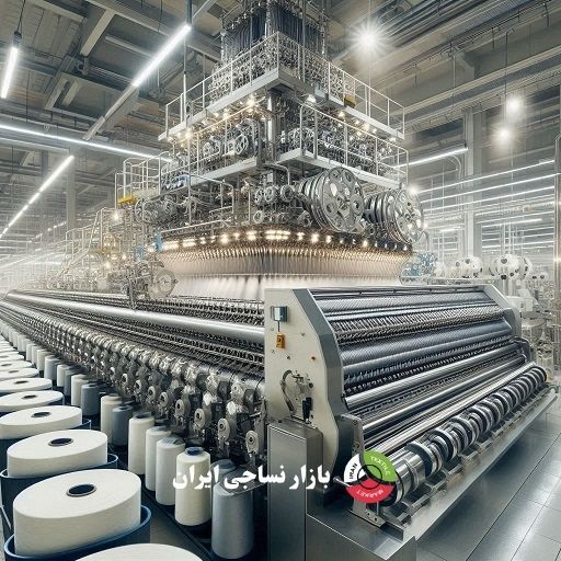دستگاه مرسریزاسیون نخ پنبه در کارخانه نساجی تصویر صنعتی دستگاه مرسریزاسیون نخ