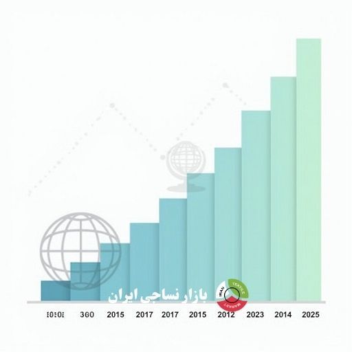 نمودار رشد بازار الیاف اکریلیک در جهان و ایران نمودار رشد تقاضای جهانی الیاف اکریلیک