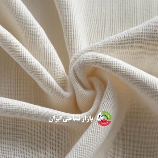 نمای ماکرو از درگیری نخهای تار و پود در پارچه بافت ساده تصویر نمای نزدیک از یک پارچه تاریپودی ساده