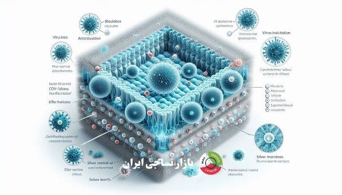 ساختار مقطعی پارچه ضدویروسی با نانوذرات نقره و غیرفعالسازی ویروسها در سطح الیاف نساجی ساختار مقطعی پارچه ضدویروسی با نانوذرات نقره و غیرفعالسازی ویروسها در سطح الیاف نساجی