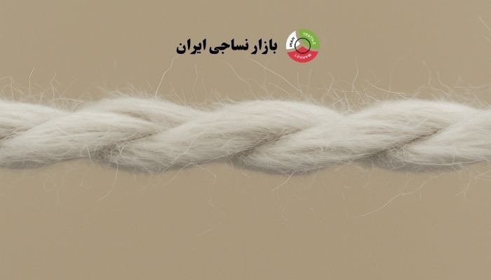 نمای نزدیک از ساختار نخ اپناند با تاب کمتر نمای نزدیک از ساختار نخ اپناند با تاب کمتر