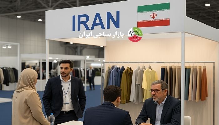 Iranian textile booth at international trade fair Iranian textile booth at international trade fair