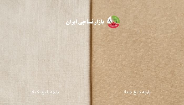 مقایسه کیفیت پارچه با نخ تکتاب و چندلا مقایسه کیفیت پارچه با نخ تکتاب و چندلا