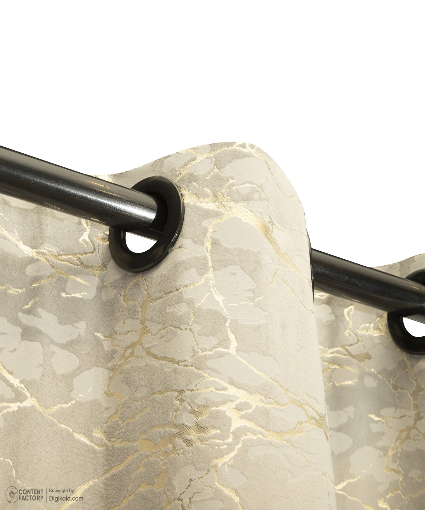 پنل پرده آماده مخمل طلاکوب طوسی روشن