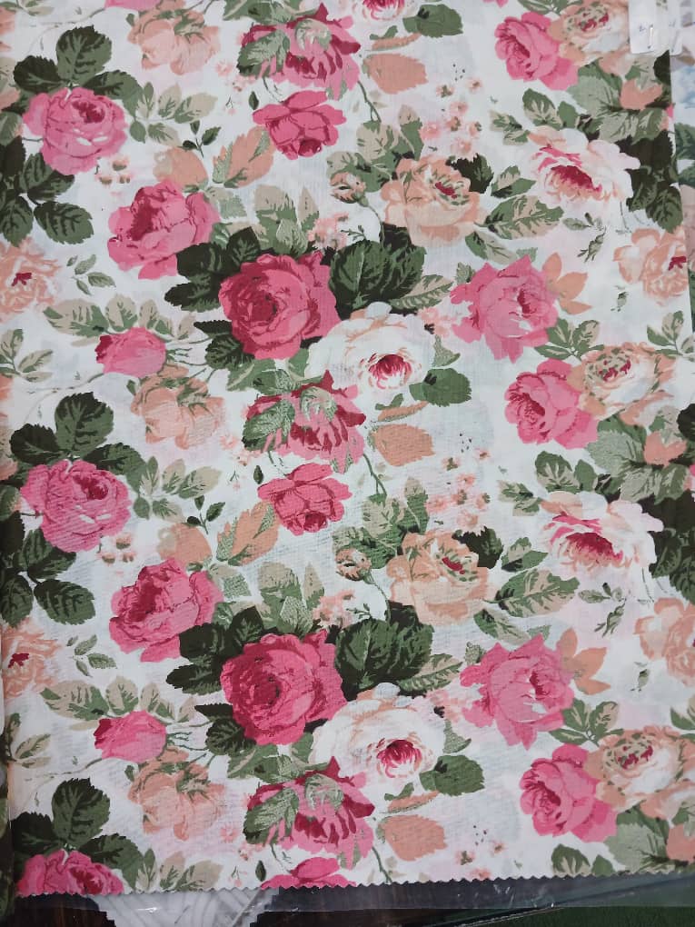 پارچه ملحفه ای طرح گل آذین گلبهی