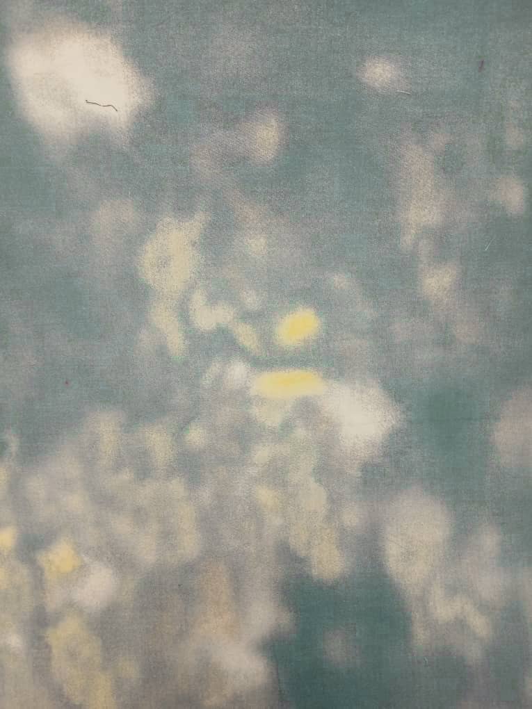 پارچه ملحفه ای طرح شکوفه فیروزه ای زیره