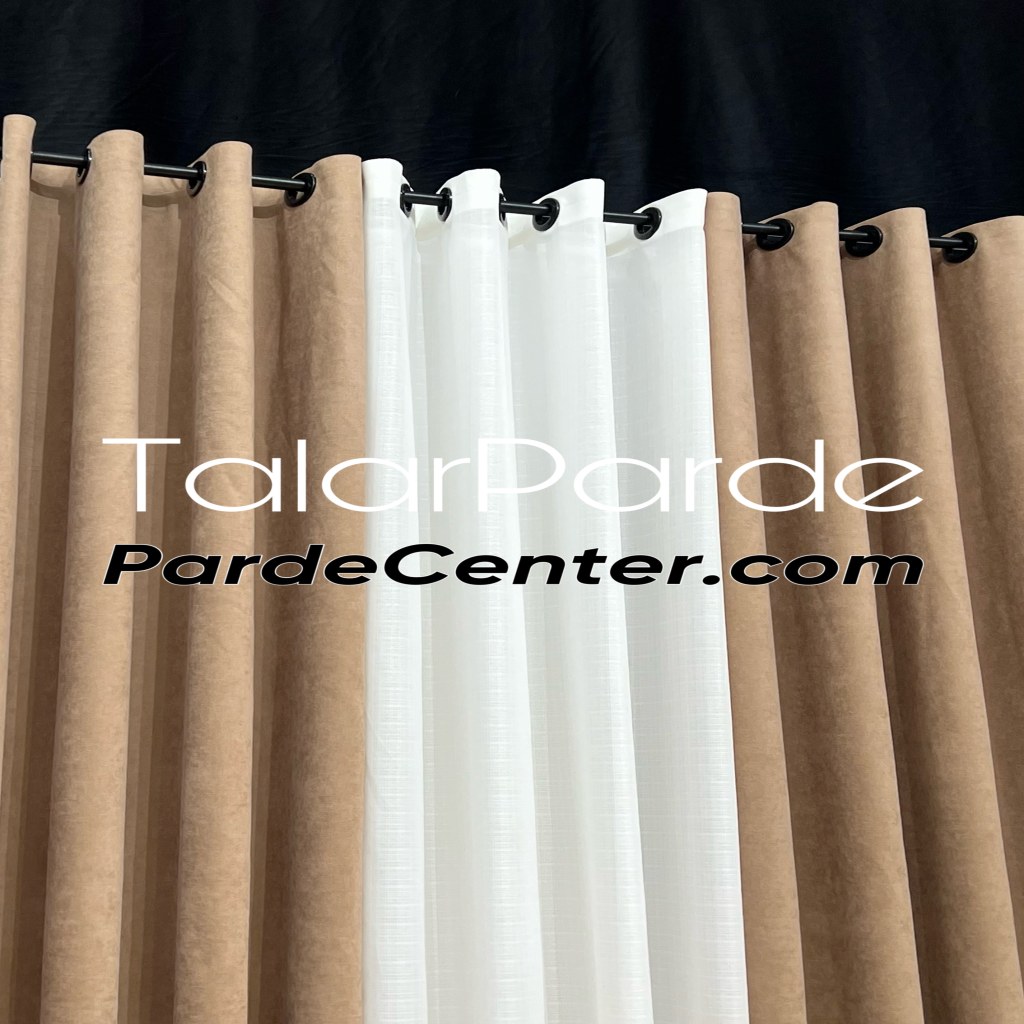 پرده پنلی آماده کتان ترک