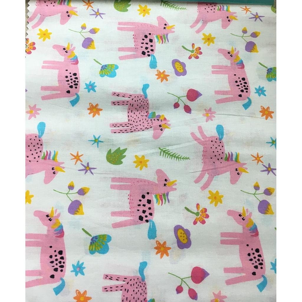 پارچه پوپلین فیلور طرح اسب شلوغ