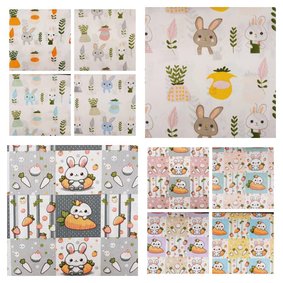 پارچه پوپلین فیلور طرح بی بی ربیت