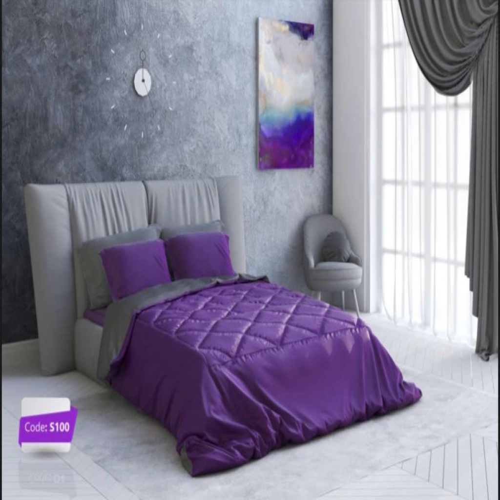 روتختی ساده هتلی (دورو) یک نفره بنفش نوک مدادی اس 100