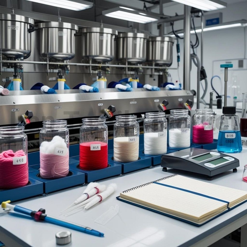 نمونه رنگ کنی آزمایشگاهی لیوانی نخ