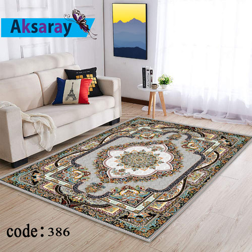 روفرشی کشدار مخمل شانل طرح فرش کد386