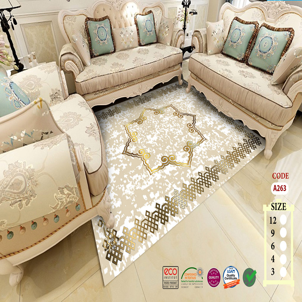 روفرشی کشدار مخمل شانل6 متری طلایی کد 263