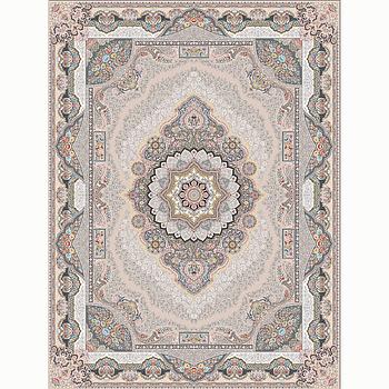 فرش ماشینی 1200 شانه دستباف گونه گل برجسته تاج محل