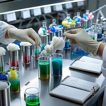 نمونه رنگ کنی آزمایشگاهی لیوانی الیاف